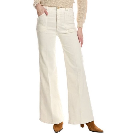 MOTHER Denim - MOTHER Denim The Elbow Grease Roller Sneak Antique White Wide Leg Jean Size 29
